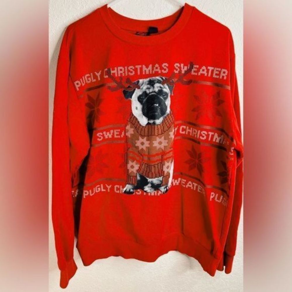 Men’s Pug Christmas Sweater XL